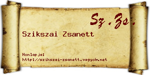 Szikszai Zsanett névjegykártya